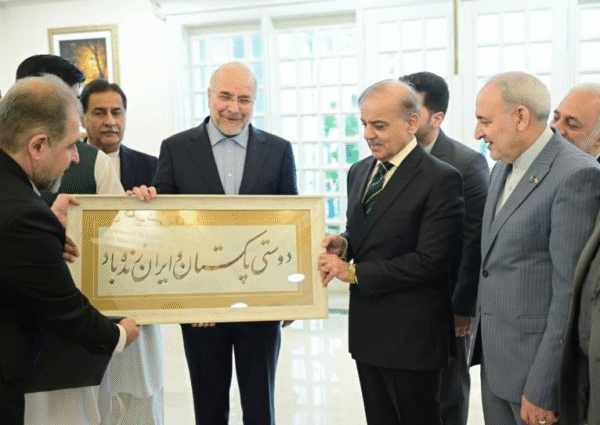 PM Shehbaz Sharif, Iranian Parliament Speaker Discuss Boosting Bilateral Cooperation and Regional Peace